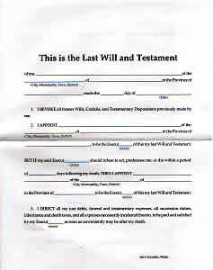 Do It Yourself Will Kit #1 - FRONT